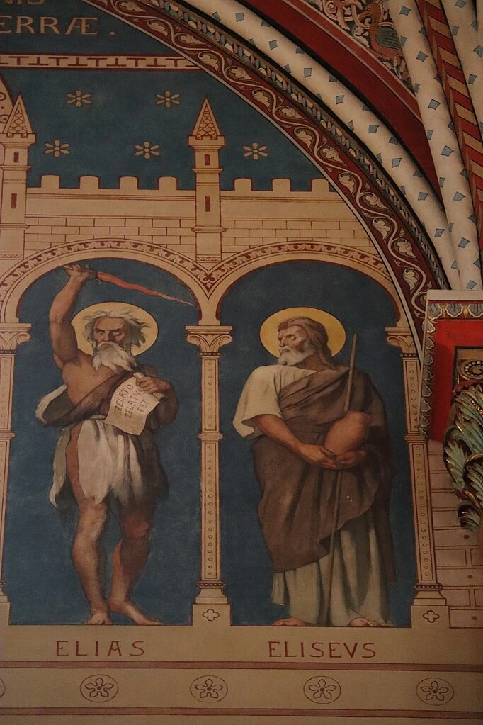 Hippolyte Flandrin - Murales dell'Abbazia di Saint, Germain, des, Prés, Elia ed Eliseo